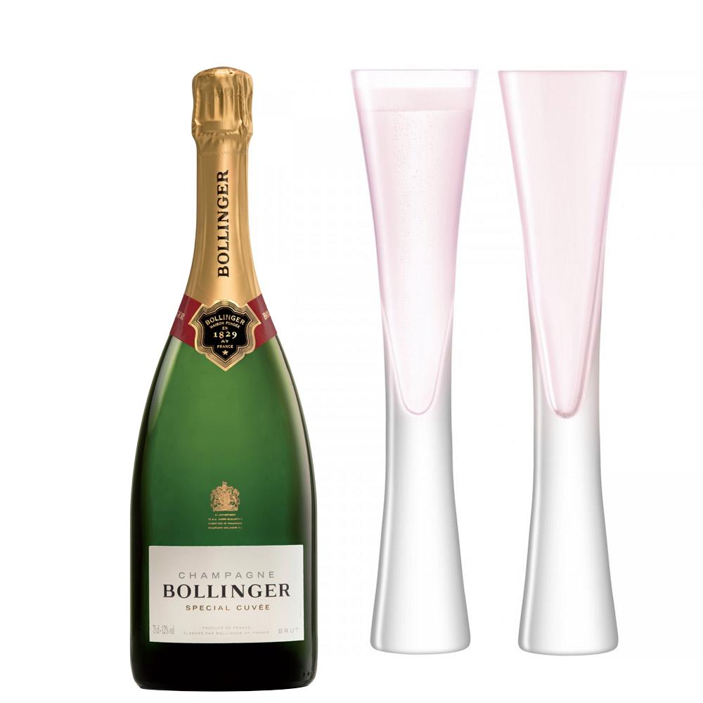 Bollinger Special Cuvee 75cl with LSA Blush Flutes